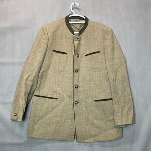 Loden-Frey Men’s L Beige Green Trachten Jacket Bavarian Long Sleeve Classic